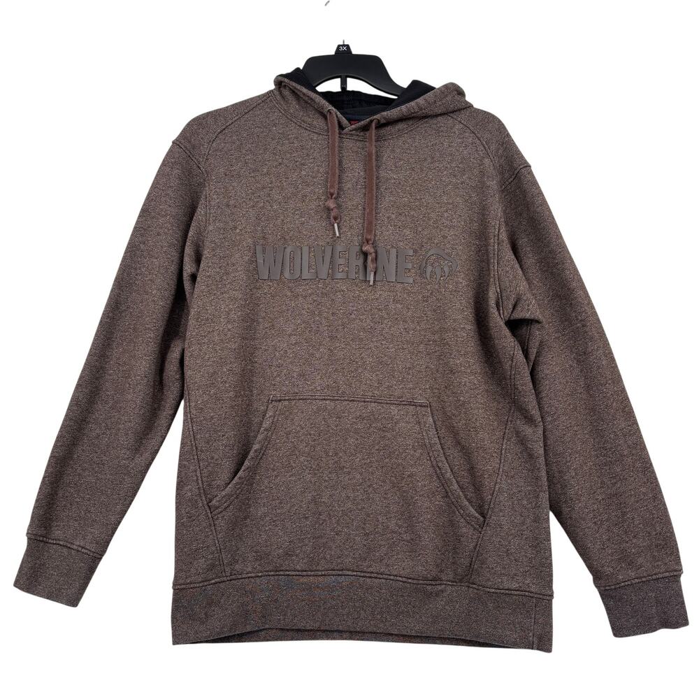Wolverine Hoodie Sweatshirt Mens Size M Brown Heather Hooded Pullover Drawstring